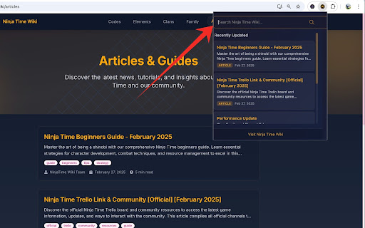 Ninja Time Search  from Chrome web store to be run with OffiDocs Chromium online