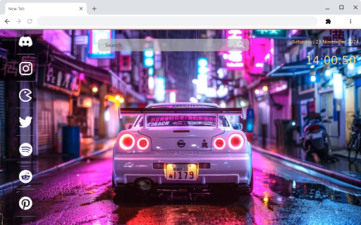Nissan GTR R34 Japanese Neon Street A Thrilling Live Wallpaper for Chrome  from Chrome web store to be run with OffiDocs Chromium online