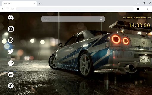 Nissan Skyline GT R R34 in the Rain Live Wallpaper  from Chrome web store to be run with OffiDocs Chromium online