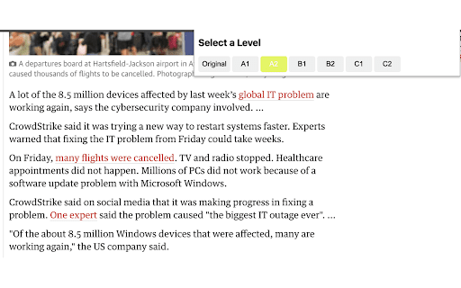 Niveau  from Chrome web store to be run with OffiDocs Chromium online