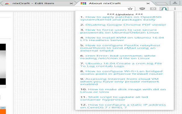 nixCraft  from Chrome web store to be run with OffiDocs Chromium online