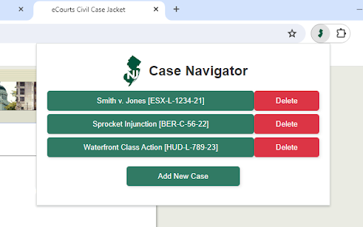 NJ eCourts Navigator  from Chrome web store to be run with OffiDocs Chromium online