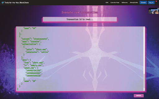 NKCSS Wax Transaction Editor  from Chrome web store to be run with OffiDocs Chromium online