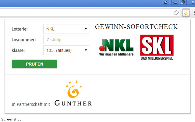 NKL  SKL Gewinn Sofortcheck  from Chrome web store to be run with OffiDocs Chromium online