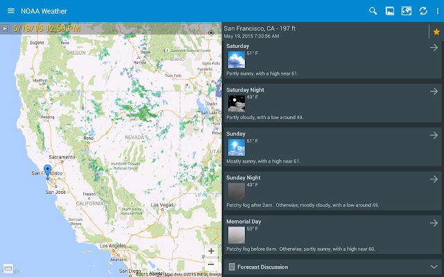 NOAA Weather  from Chrome web store to be run with OffiDocs Chromium online