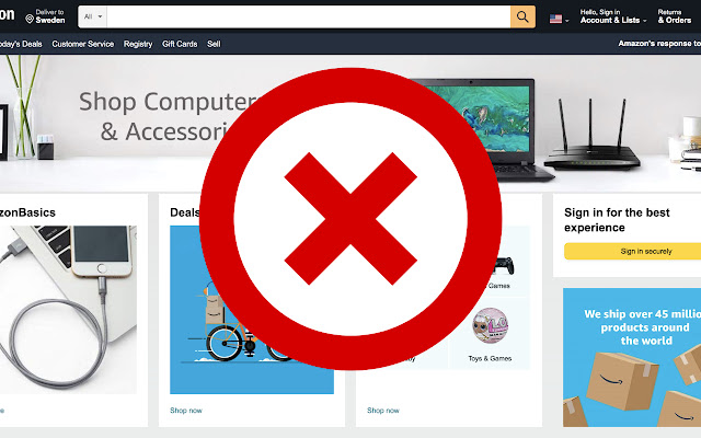NO AMAZON  from Chrome web store to be run with OffiDocs Chromium online