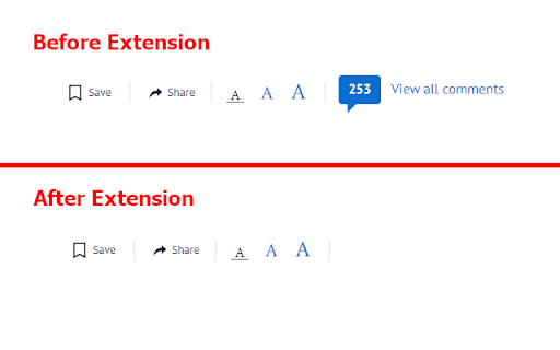 No Comment Extension  from Chrome web store to be run with OffiDocs Chromium online