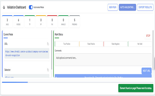 Node Validator  from Chrome web store to be run with OffiDocs Chromium online