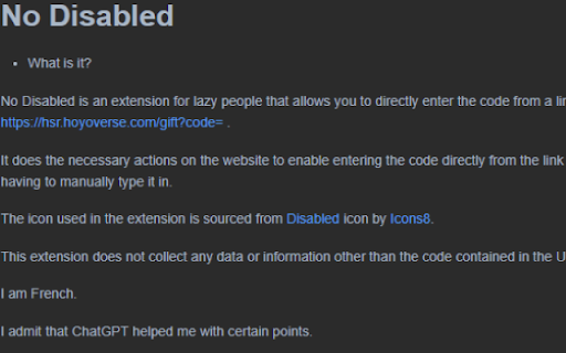 No Disabled  from Chrome web store to be run with OffiDocs Chromium online
