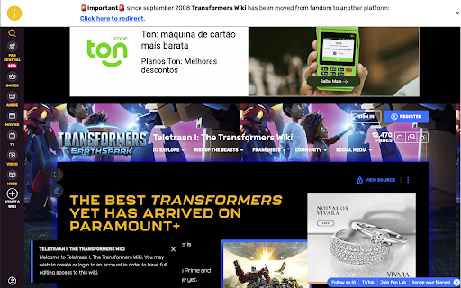 NoFandom  from Chrome web store to be run with OffiDocs Chromium online