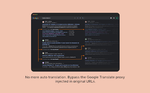 No Google Search Translation  from Chrome web store to be run with OffiDocs Chromium online
