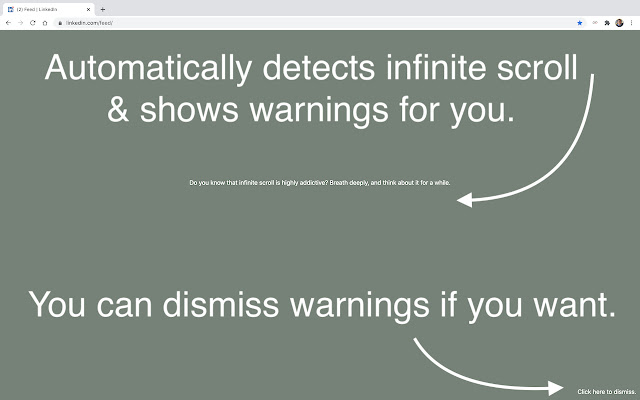 No Infinite Scroll  from Chrome web store to be run with OffiDocs Chromium online