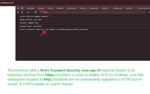 No Local HSTS  from Chrome web store to be run with OffiDocs Chromium online
