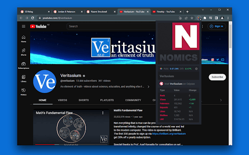 Nomics Odysee/LBRY Analytics  from Chrome web store to be run with OffiDocs Chromium online