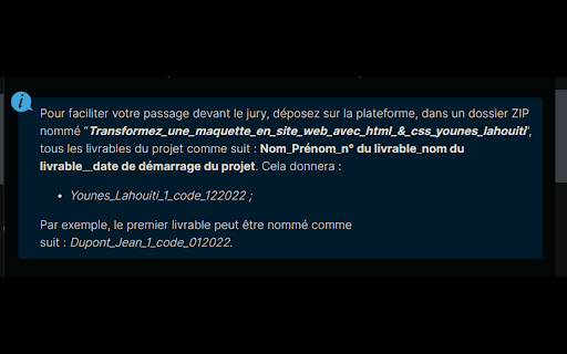 Nommages des livrables  from Chrome web store to be run with OffiDocs Chromium online