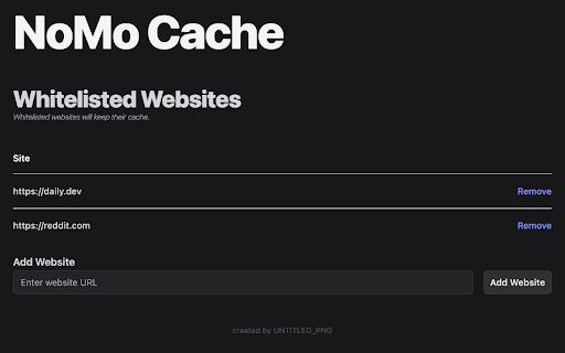 NoMo Cache  from Chrome web store to be run with OffiDocs Chromium online
