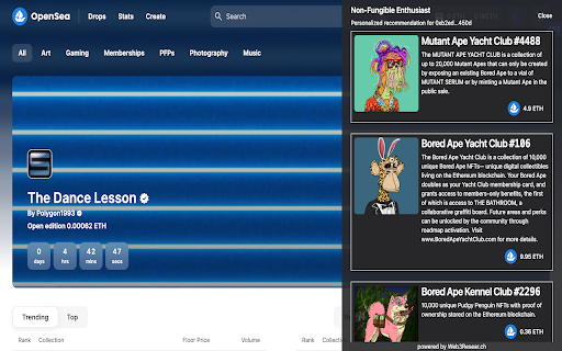 Non Fungible Enthusiast  from Chrome web store to be run with OffiDocs Chromium online