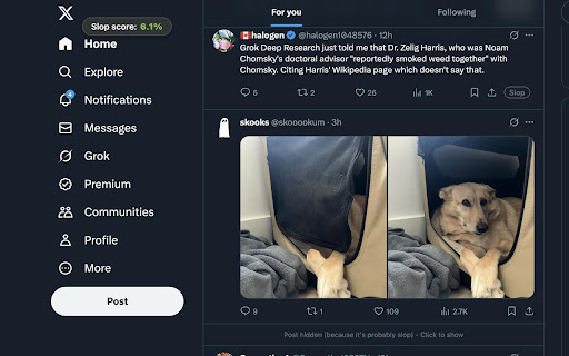 NoSlop  from Chrome web store to be run with OffiDocs Chromium online