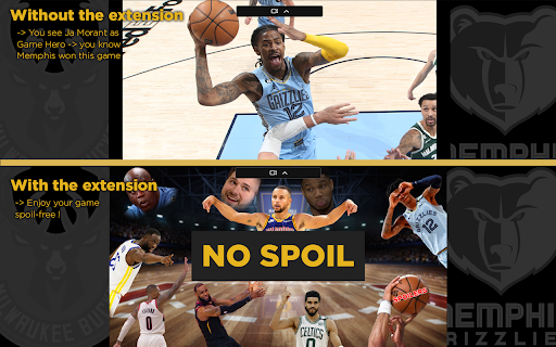No SPOIL NBA games  from Chrome web store to be run with OffiDocs Chromium online