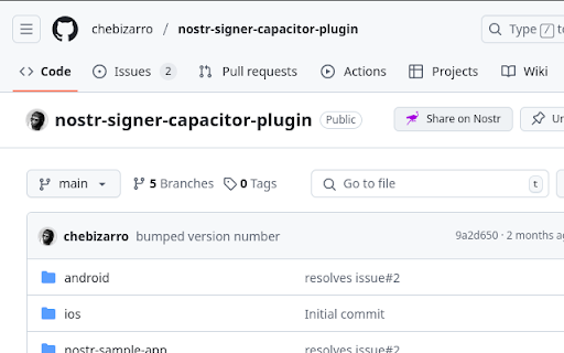 Nostr GitHub Integration  from Chrome web store to be run with OffiDocs Chromium online