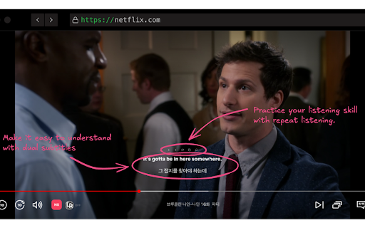 No Subs Learn languages with Netflix.  from Chrome web store to be run with OffiDocs Chromium online