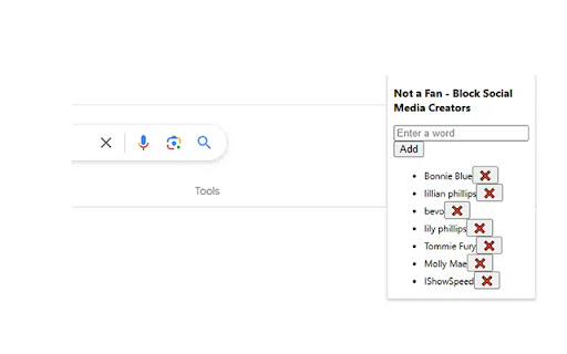 Not a Fan  from Chrome web store to be run with OffiDocs Chromium online