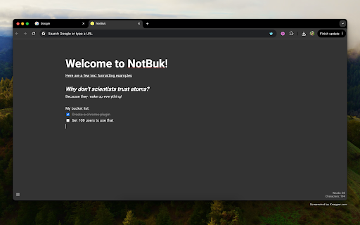 NotBuk  from Chrome web store to be run with OffiDocs Chromium online