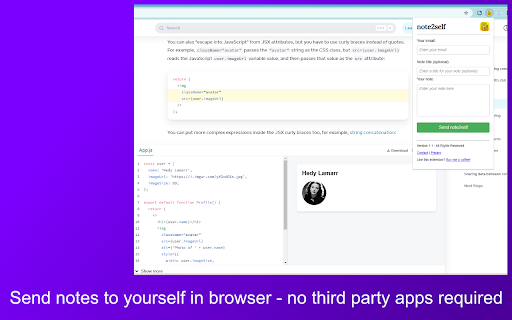 note2self  from Chrome web store to be run with OffiDocs Chromium online
