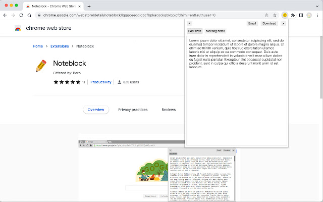 OffiDocs Chromium 온라인으로 실행되는 Chrome 웹 스토어의 Noteblock