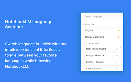 NotebookLM Language Switcher  from Chrome web store to be run with OffiDocs Chromium online