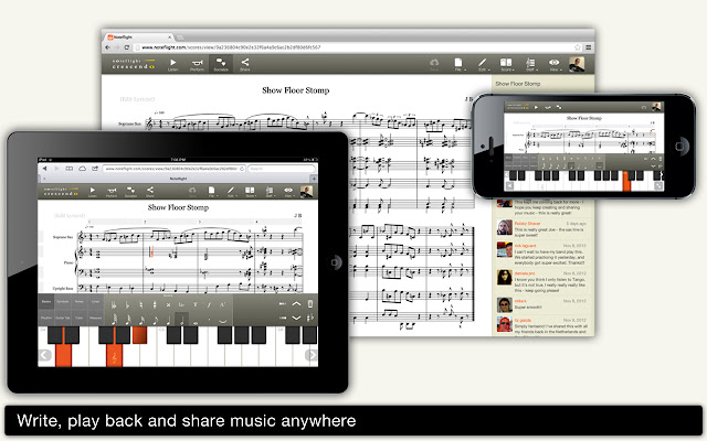 Noteflight  from Chrome web store to be run with OffiDocs Chromium online