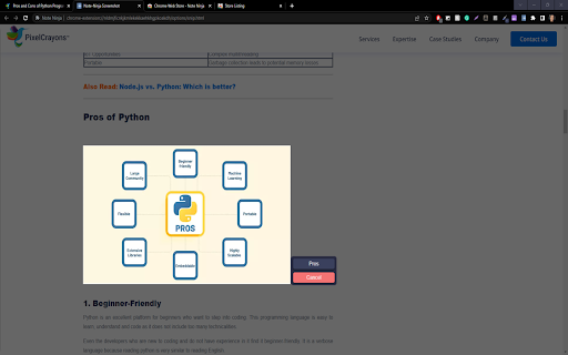 Note Ninja  from Chrome web store to be run with OffiDocs Chromium online