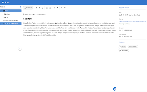 Notes App Summarizer  from Chrome web store to be run with OffiDocs Chromium online