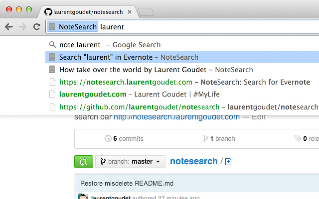 NoteSearch  from Chrome web store to be run with OffiDocs Chromium online