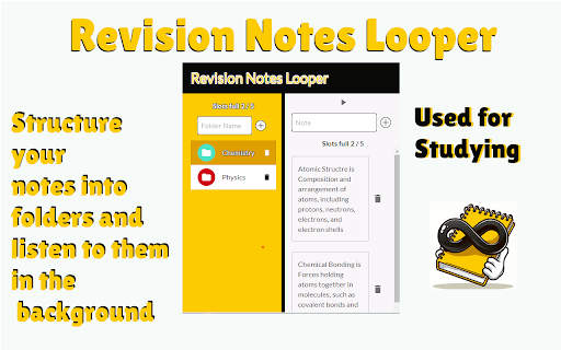 Notes Looper (text To Audio Notes) (Notes Repeater/ Shuffle Through Notes)  from Chrome web store to be run with OffiDocs Chromium online