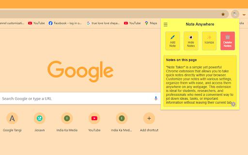 Notes Taker  from Chrome web store to be run with OffiDocs Chromium online