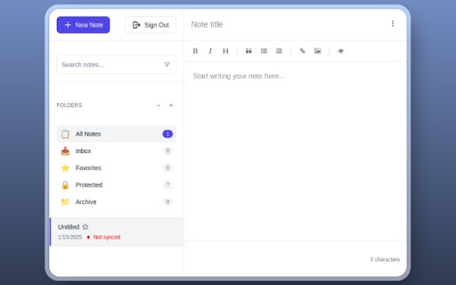 NoteSync  from Chrome web store to be run with OffiDocs Chromium online