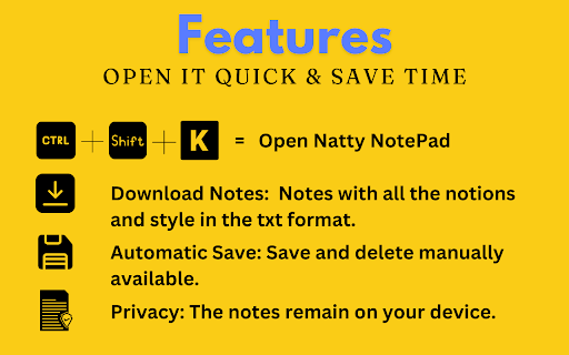 Note TakerNatty  from Chrome web store to be run with OffiDocs Chromium online