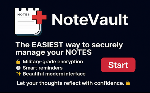 NoteVault  from Chrome web store to be run with OffiDocs Chromium online