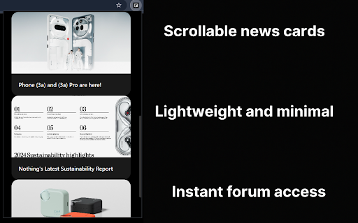 Nothing News  from Chrome web store to be run with OffiDocs Chromium online