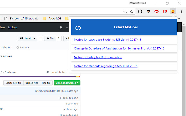 NoticeFeed VITPune  from Chrome web store to be run with OffiDocs Chromium online