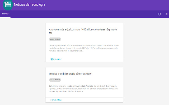 Noticias de Tecnología  from Chrome web store to be run with OffiDocs Chromium online