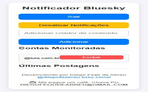 Notificador de Postagens Bluesky  from Chrome web store to be run with OffiDocs Chromium online