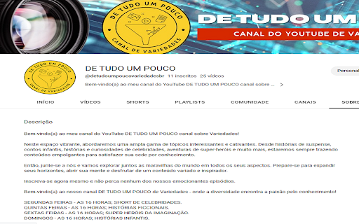Notificador de Vídeo DE TUDO UM POUCO  from Chrome web store to be run with OffiDocs Chromium online