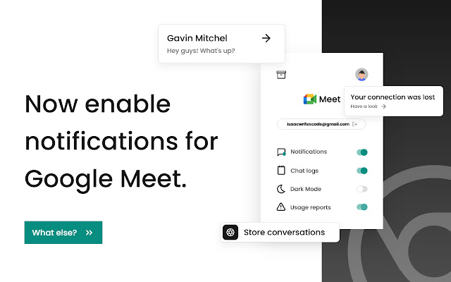 Notifs for Meet™  from Chrome web store to be run with OffiDocs Chromium online