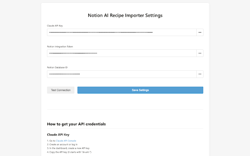 Notion AI Recipe Importer  from Chrome web store to be run with OffiDocs Chromium online