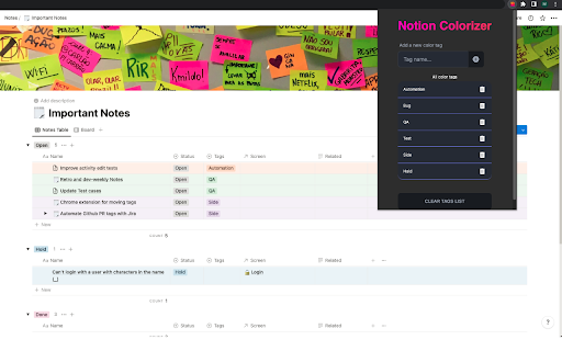 Notion Colorizer  from Chrome web store to be run with OffiDocs Chromium online