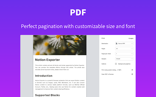 Notion Exporter Image | Cards | PDF | Slide  from Chrome web store to be run with OffiDocs Chromium online