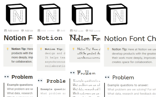 Notion Font Changer  from Chrome web store to be run with OffiDocs Chromium online