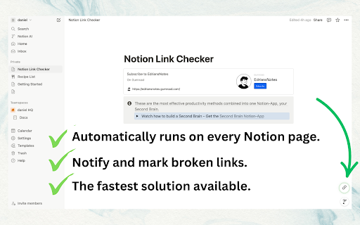 Notion Link Checker  from Chrome web store to be run with OffiDocs Chromium online